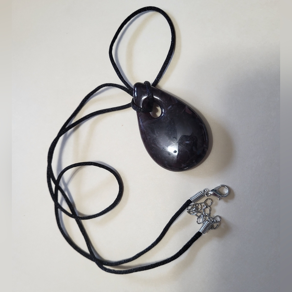Fused glass necklace Purple